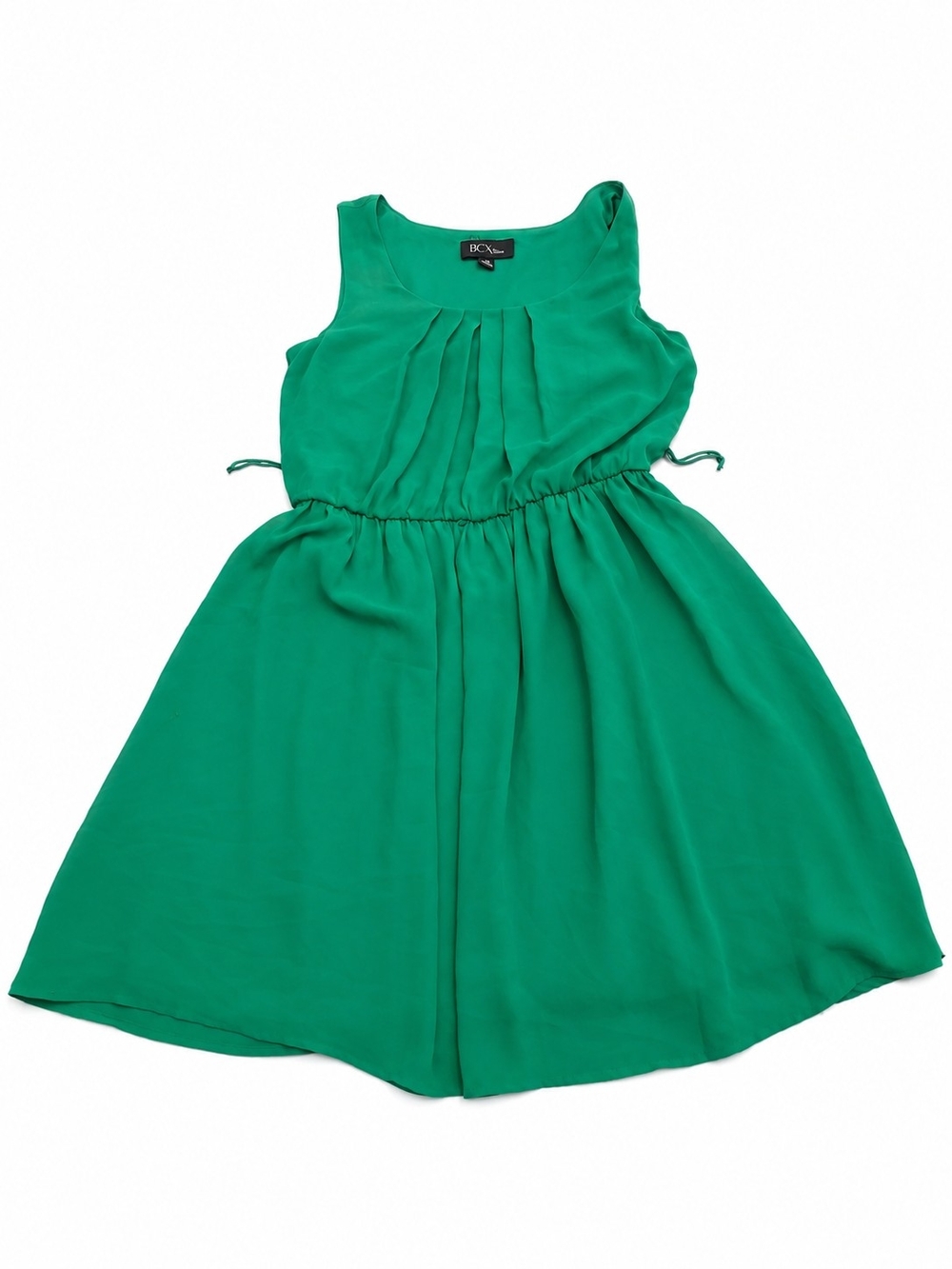 BCX Girls' Emerald Green Sleeveless Pleated Dress